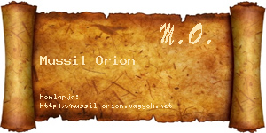 Mussil Orion névjegykártya